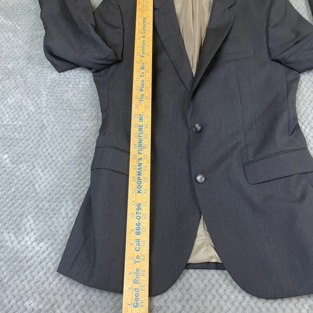 Hugo Boss Blazer Mens 40L Charcoal Gray 100% Virgin Wool 2 Button Sport Coat